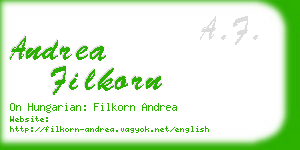 andrea filkorn business card